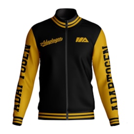 Blusa Moletom College Preto e Amarelo