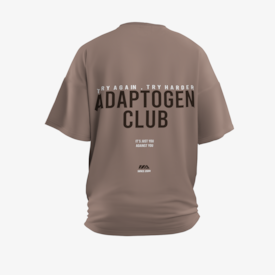 Camiseta Adaptogen Oversized Try Again Marrom