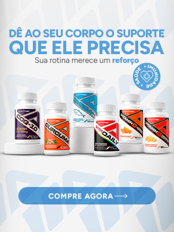 Vitaminas e suplementos Adaptogen com Coenzima Q10, cúrcuma, ômega 3 e multivitamínicos para complementar a rotina